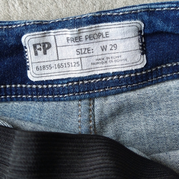 Free People Pull On Elastic Waist High Rise Ankle Skinny Jeans Modern - Picture 7 of 9